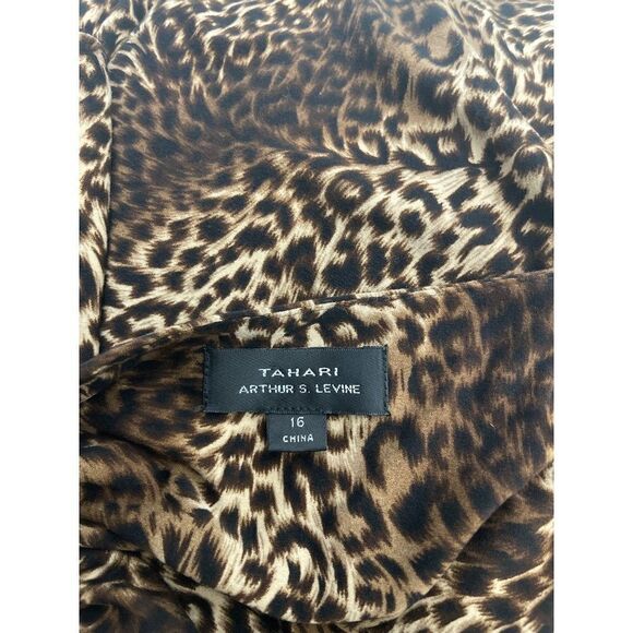 Tahari Arthur S. Levine Animal Print Cowl Neck Shift Dress Size 14 - Picture 6 of 6